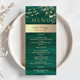 Menu Casamento Rústico em Verde Florestal