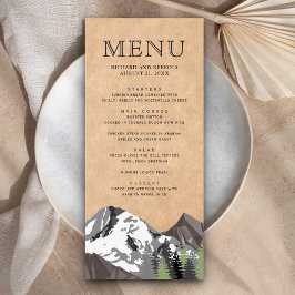 Menu Casamento Rústico Kraft na Floresta da Montanha