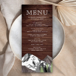 Menu Casamento Rústico na Floresta da Montanha