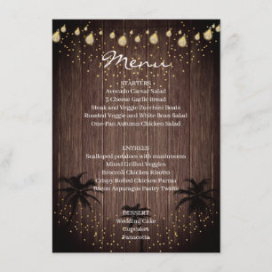 Menu Casamento Rústico País de Palma de Madeira