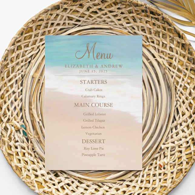 Menu Casamento Sandy Beach Seaside/Oceanside (Criador carregado)