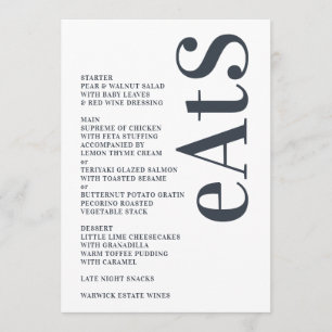 Menu Casamento Simples Bold Moderno do Big Monograma