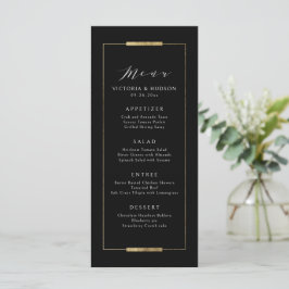 Menu Casamento Simples Clássico Preto Elegance com Mold