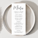 Menu Casamento Simples de Script Preto<br><div class="desc">Menu de casamento simples com "Menu" exibido em um script preto com fundo branco. Personalize o menu de casamento preto-e-branco adicionando seus nomes,  data de casamento e informações do menu. Projetado para coordenar com nossa coleção de casamento Simple Script.</div>