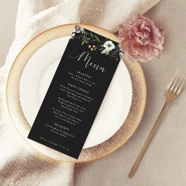 Menu Casamento Simples e Elegante de Flores Botânicas E