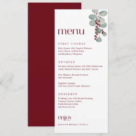 Menu Casamento Simples e Elegante de Inverno Burgundy n