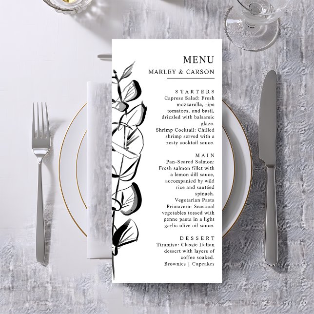 Menu Casamento Simples E Moderno Com Eucalyptus Sprig (Criador carregado)
