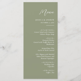 Menu Casamento Simples e Verde Sage Minimalista