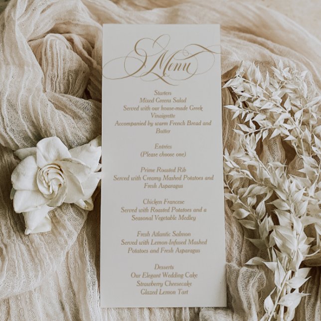 Menu Casamento Simples Elegante De Ivory (Criador carregado)
