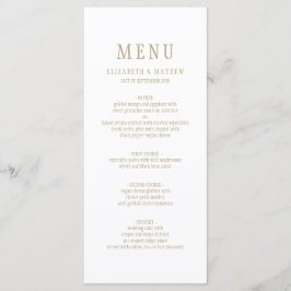 Menu Casamento simples elegante do ouro branco