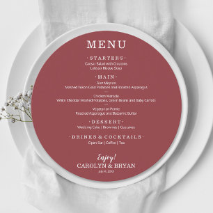 Menu Casamento Simples Elegante Terra Rosa
