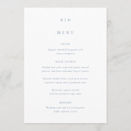 Menu Casamento Simples Minimalista em Azul Poeira