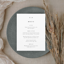 Menu Casamento Simples Minimalista Preto e Branco