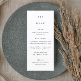 Menu Casamento Simples Minimalista Preto e Branco