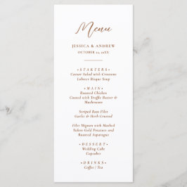 Menu Casamento Simples Minimalista Terra Cotta & White