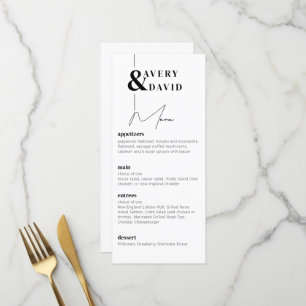 Menu Casamento Simples Moderno Mínimo