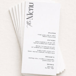 Menu Casamento Simples, Negro e Branco, do Velho Dinhei