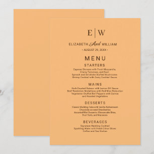 Menu Casamento Simples por Monograma Elegante