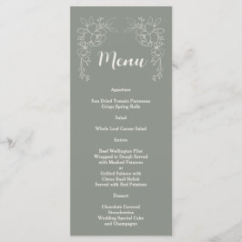 Menu Casamento Simples Verde do Mínimo Boho Elegante Sa