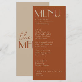 Menu Casamento sofisticado retrô queimado laranja doura