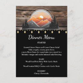 Menu Casamento Solar da Floresta Rustic Mountain Valley