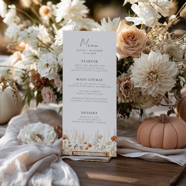 Menu Casamento Sonhado de Flores Silvestres de Outono (Criador carregado)