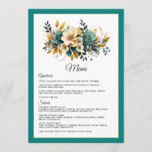 Casamento Teal e Dourado Floral