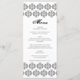 Menu Casamento tema damasco de Vintagem da Caligrafia P