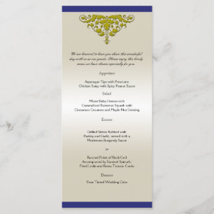 Menu Casamento tema damasco Dourado do Marinho de 