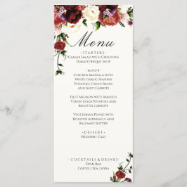 Menu Casamento Terracotta Cream Burgundy