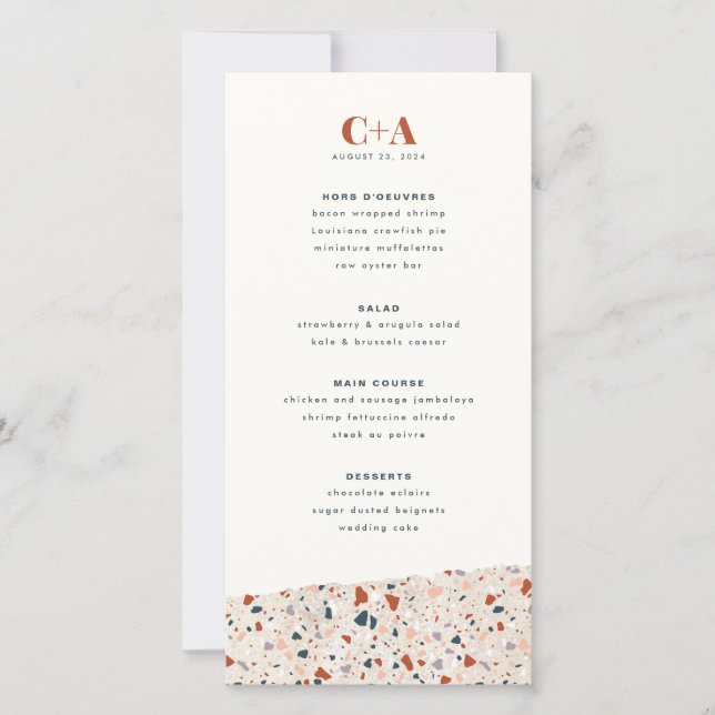Menu Casamento Terrazzo Slab (Frente)