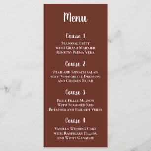 Menu Casamento Terreno Vermelho Terracotta
