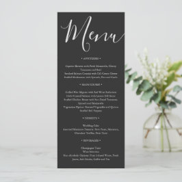 Menu Casamento tipografia roteiro moderno minimalista