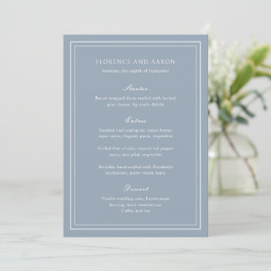 Menu Casamento Tradicional em Azul Poeirento Atemporal