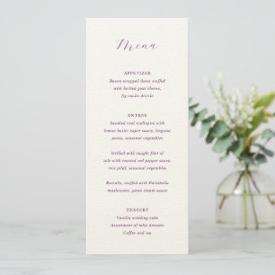 Menu Casamento Tradicional Roxo Elegante