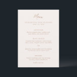 Menu Casamento Tradicional Terroso Neutro Elegante<br><div class="desc">Menu de casamento estilo tradicional com um design simples,  mas elegante,  com seus primeiros nomes em uma fonte serifada grande.</div>