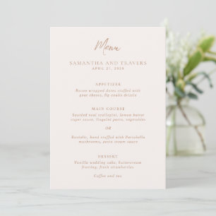 Menu Casamento Tradicional Terroso Neutro Elegante