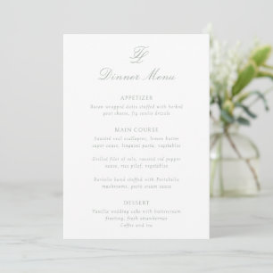 Menu Casamento Tradicional Verde Safira Elegante