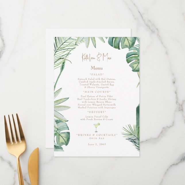 Menu Casamento Tropical (Frente/Verso In Situ)