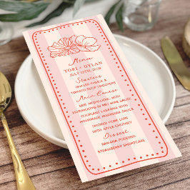 Menu Casamento Tropical de Greve Rosa Floral