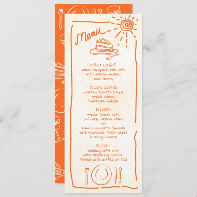 Menu Casamento Tropical Funky Wedding (Frente/Verso)