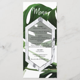 Menu Casamento Tropical Monstera Marble