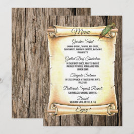 Menu Casamento Único de madeira de Caneta de Rolagem e