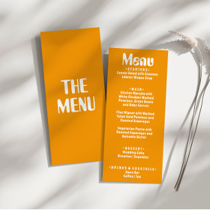 Menu Casamento Único Moderno de Groovy Amarelo Retro