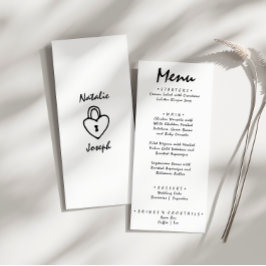 Menu Casamento Único Simples De Esquema Escrito À Mão