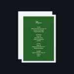 Menu Casamento Verde<br><div class="desc">Crie o seu Menu de Casamento Verde introduzindo as suas informações nos campos fornecidos. Esta design elogia a suíte de convites para casamentos russos de montanha encontrada na minha loja Zazzle.</div>