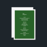 Menu Casamento Verde<br><div class="desc">Crie o seu Menu de Casamento Verde introduzindo as suas informações nos campos fornecidos. Esta design elogia a suíte de convites para casamentos russos de montanha encontrada na minha loja Zazzle.</div>