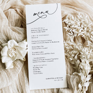Menu Casamento Verde da Elegante Caligrafia Rústica Sag