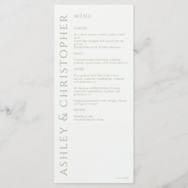 Menu Casamento Verde da Elegante Modern Sage