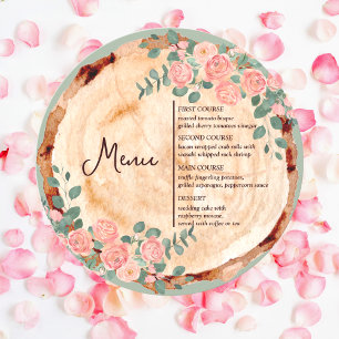 Menu Casamento Verde Da Fatia Da Madeira Da Ruptura Da